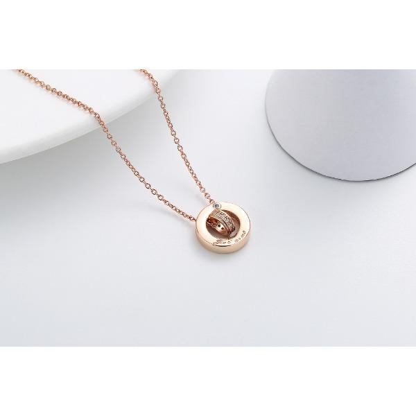 Double Ring Guardian Star Necklace for Women's Exquisite Versatile Ins Small and High Sense Transport Beads