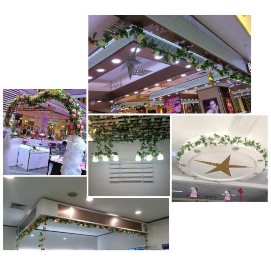 2,35 m umělý květinový listový ratan vinná zahrada park klimatizační trubka