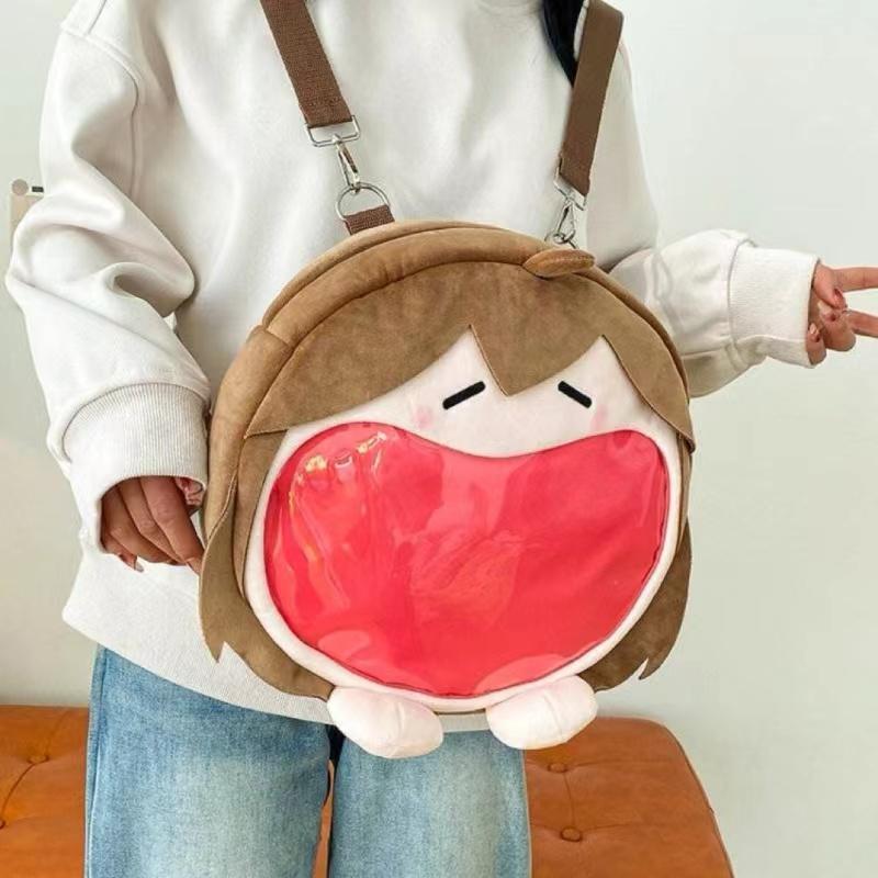 Y2k Japanese Cartoon Plush Backpack Kawaii Harajuku Anime Ita Bag Student Schoolbag Women Shoulder Bag New Girl Cosplay Knapsack кофейный