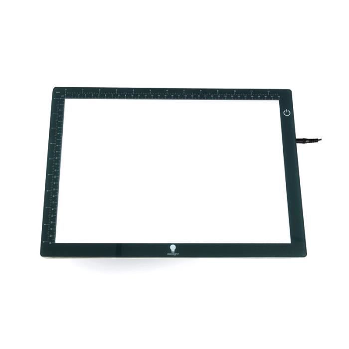 Table lumineuse - A4 - LED - Noir et blanc - 36 x 27 x 0,8 cm