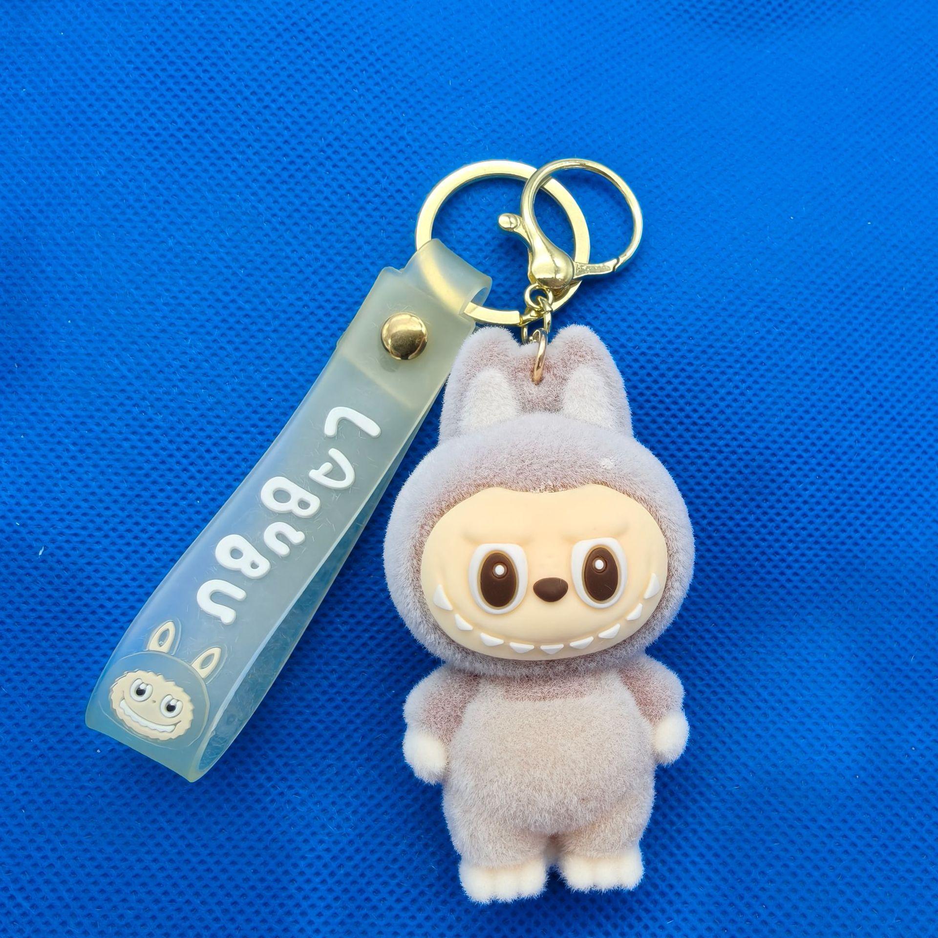 

Лабубу Лабубу Брелок Мультяшная Кукла с Выступающими Зубами Подвеска для Рюкзака Трансграничная Плюшевая Кукла серый