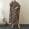 2025 Printed Stand Neck Loose Extra-Large Size Vacation Dress