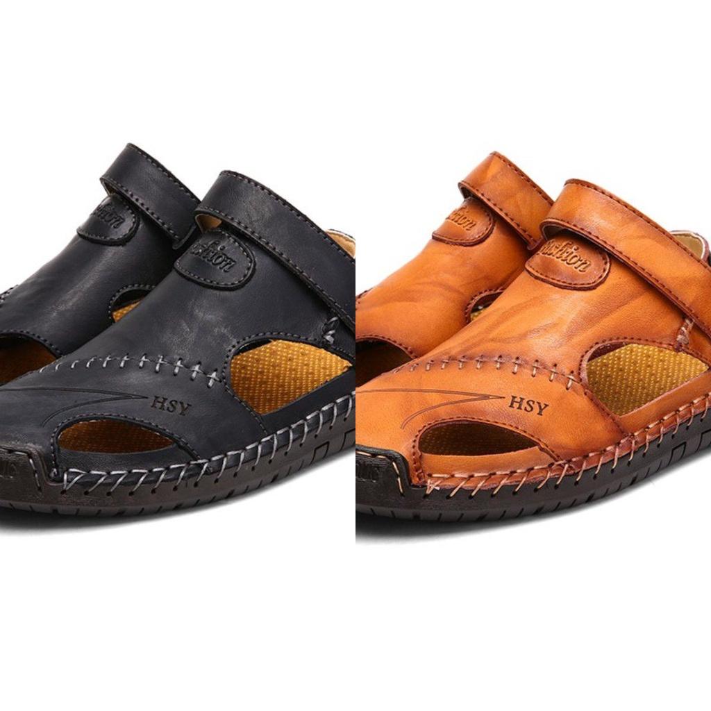Men's Genuine Leather Sandals Soft Beach Shoes For Summer Comfort And Style