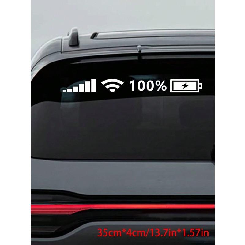 1sheet Reflective Phone Signal Battery Pattern Car Sticker