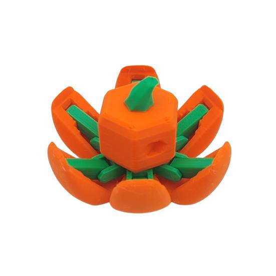 3D Printed Pumpkin Transforming Toy Flexible Pumpkin Figurine Stress Relief Toy for Halloween Thanksgiving Day Decoration