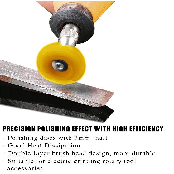 100Pcs Abrasive Buffing Wheels, 1 Inch Buffing Polishing Wheel Set with 1/8 Inch Shank, 20Pcs Each of 80 150 240 400 600 Grit Sc