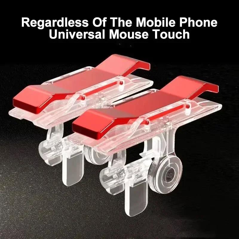 2Pcs E9 Mobile Phone Game Trigger For PUBG 4 Finger Aim Shooting L1 R1 Metal ABS Key Button for IPhone Android Gamepad Joystick 5