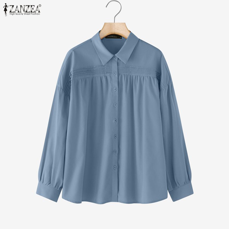 ZANZEA Dámská ležérní halenka s dlouhým rukávem s dlouhým rukávem