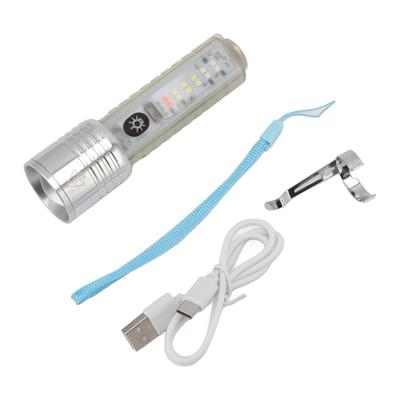 LED Flashlight 8 Modes USB Rechargeable High Brightness Mini Magnetic UV Flashlight for Outdoor