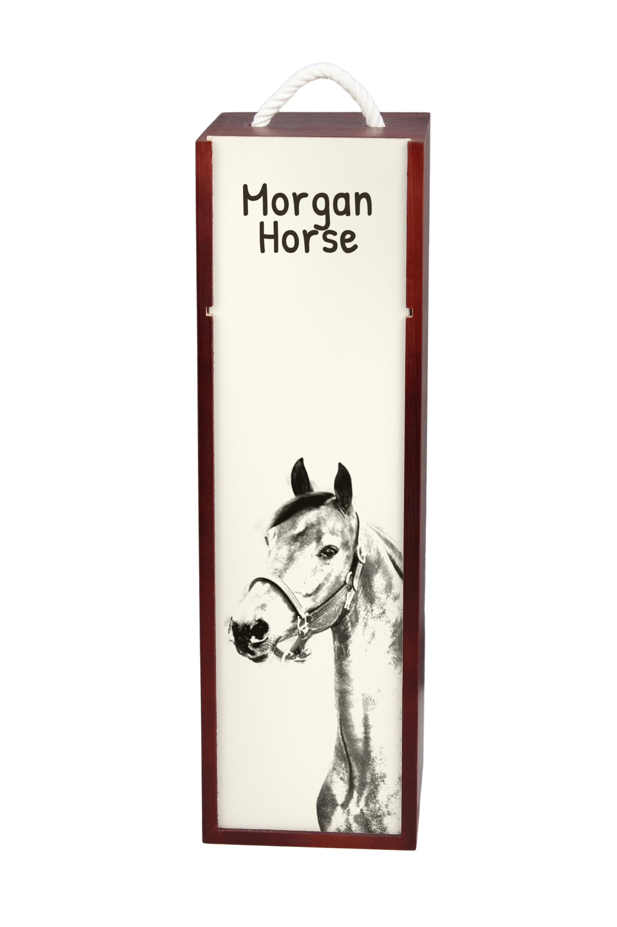

Morgan Horse - wine box with a horse, alcohol box with graphics, personalized gift box from the Art-Dog brand