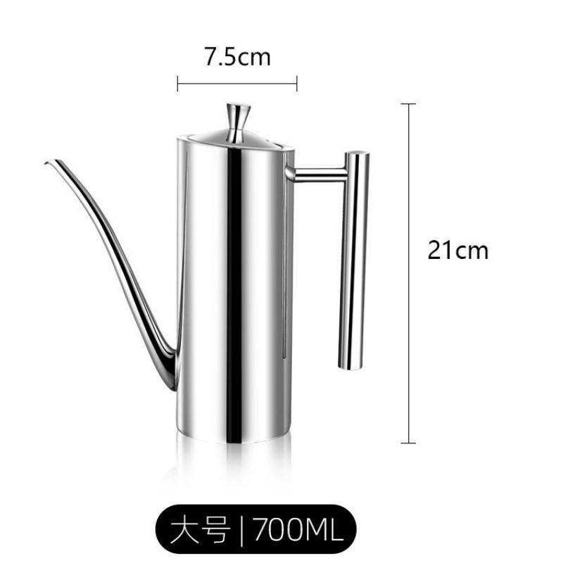 1pcs  500ML/700ML Leakproof 304 Stainless Steel Oil Pot Vinegar Sauce Dispenser Seasoning Bottle