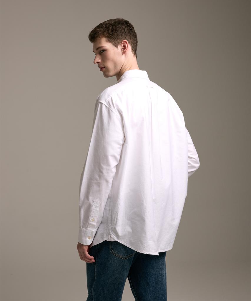 Jelolaunji [Premium Japanese Material] Essential Oxford Shirt White