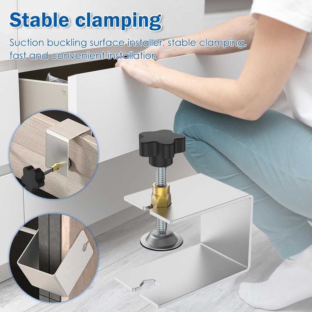 2Pcs Drawer Front Clamp Anti Slip Cabinet Installation Clamps Tool Stainless Steel Woodworking Clamp Device Multipurpose Drawer