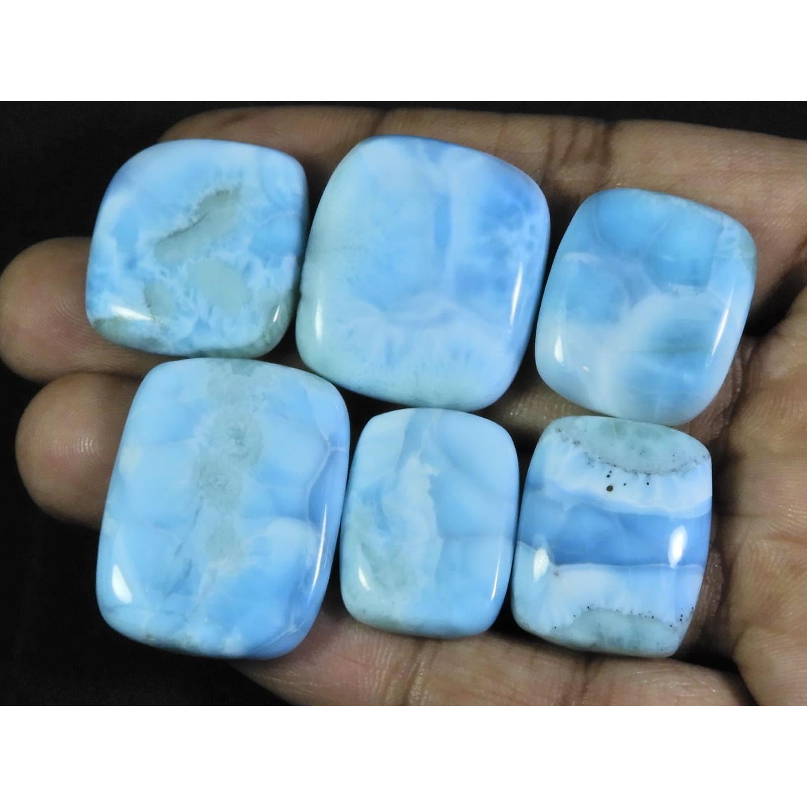 

17X23-23X30ММ Натуральный Ларимар Пектолит Октагон Кабошон Свободный Драгоценный Камень 6 Шт. C-62