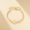 Double-sided Saint Benedict Exorcism Cross Charm Bracelet Women Men Adjustable Stainless Steel Gold Bangle Jewelry Gift