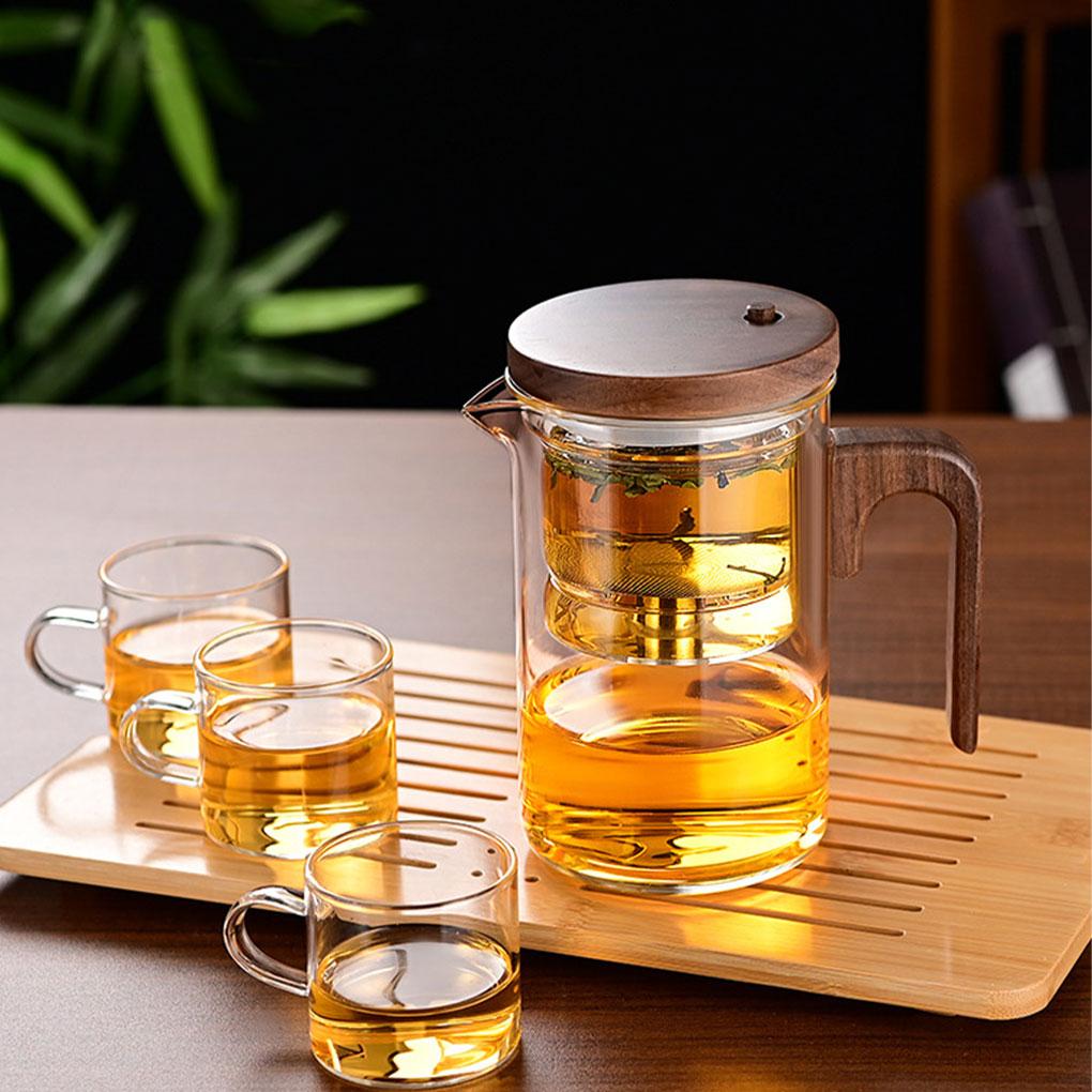 Teekanne aus Glas mit großem Fassungsvermögen und Teefilter aus Edelstahl Einfache und modische Teezubereitung