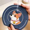 Cartoon Dog Floor Drain Cover Anti-odor Sewer Filter Pad Kitchen Sink Seal Mat  for Kitchen Toilet