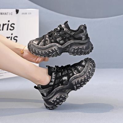 Frühling neue Nische personalisierte Dad Shoes Damen Plateau Höhe erhöhend Studenten Sportschuhe Leichte atmungsaktive Freizeitschuhe