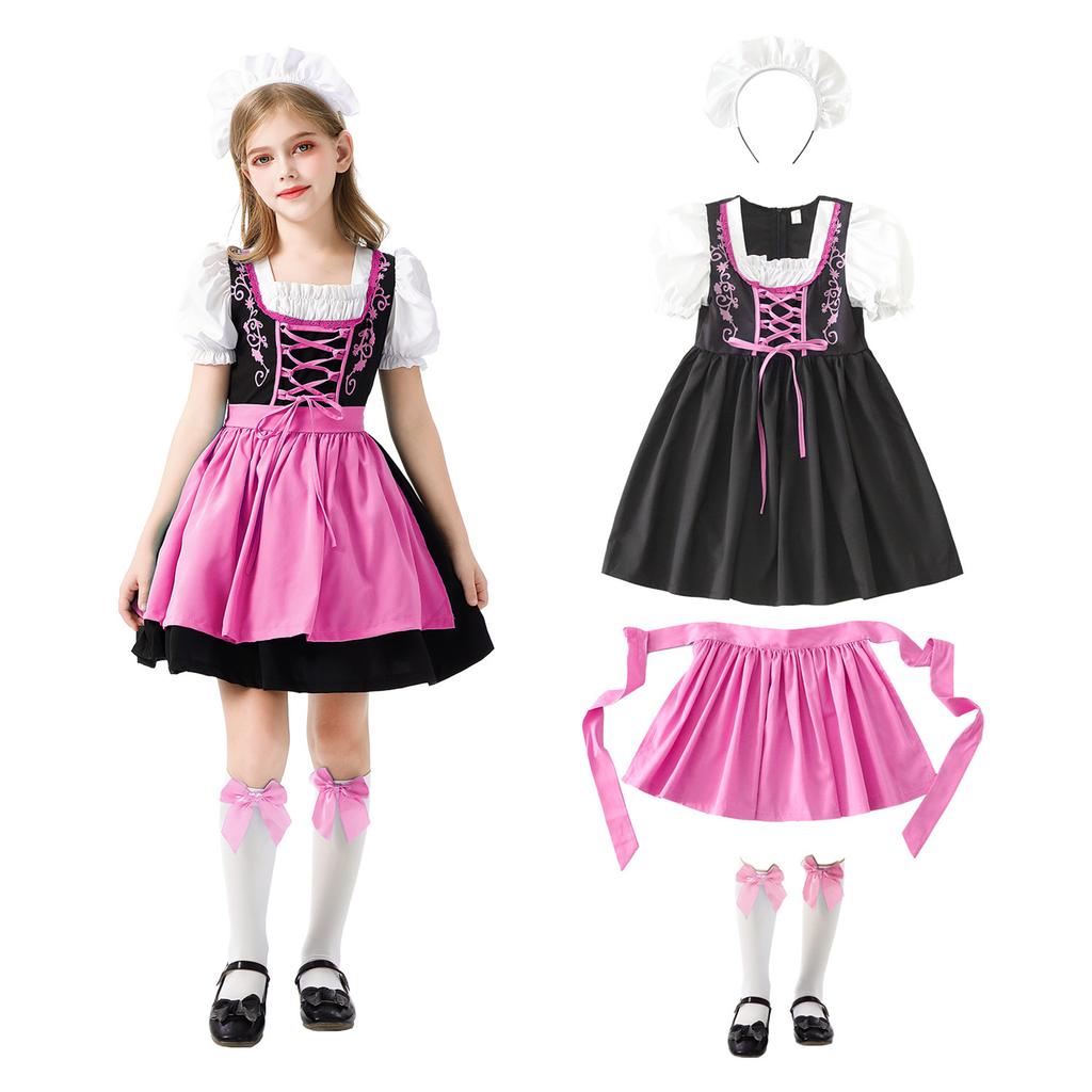 Kids German Oktoberfest Dress - Bavarian Traditional Girls Costume for Festival and Party