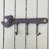 Retro Vintage Key Rack Holder Hooks Cast Iron Wrench Spanner Shape Decorative Wall Mounted Antique Man Cave Garage Tool Holder Coat Hat Rack Hanger