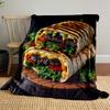 Grilled Wrap with Beef & Fresh Veggies Patterned Blanket, Flannel, Suitable for All Seasons, Home Decor, Warm and Cozy