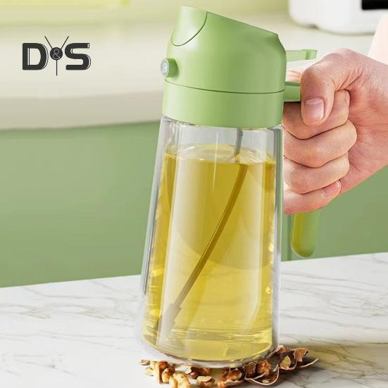 470 ml 2-in-1-Ölspender, lebensmittelecht, BPA-frei, auslaufsicher, große Kapazität, Ölsprüh-Vorratsflasche mit Griff