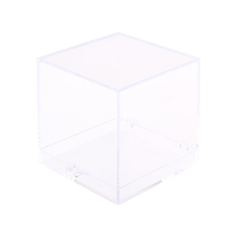 1Pc Storage Boxes Lids Gemstone Display Coin Clear Container Specimen Mini Square Cube Acrylic Case Rough Mineral Standard