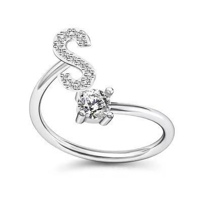 Zirkon Anfangsbuchstabe A-Z Buchstabenringe für Frauen Mädchen Verstellbarer offener Ring Name Alphabet Weiblich Hochzeit Modeschmuck Geschenk