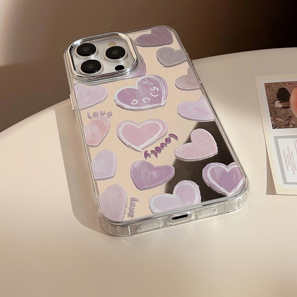 Creative Purple Heart Case for iPhone 17 iPhone 17 Pro Max