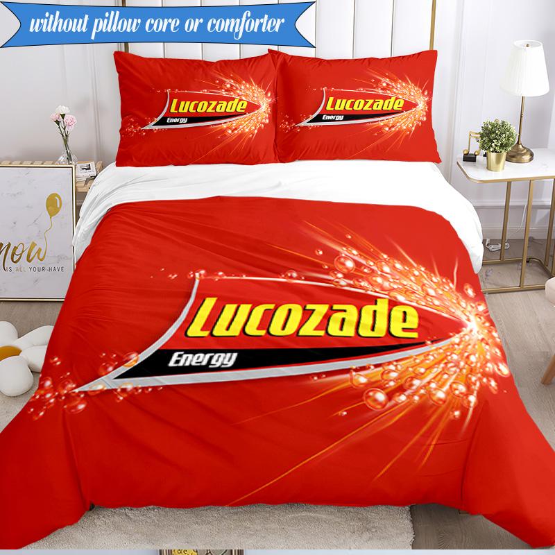 3PCS Lucozade Bedding Set Duvet Cover Closure Includes 1 Duvet Cover & 2 Pillowcases for All Seasons Bedroom Decor Christmas Fan gifts