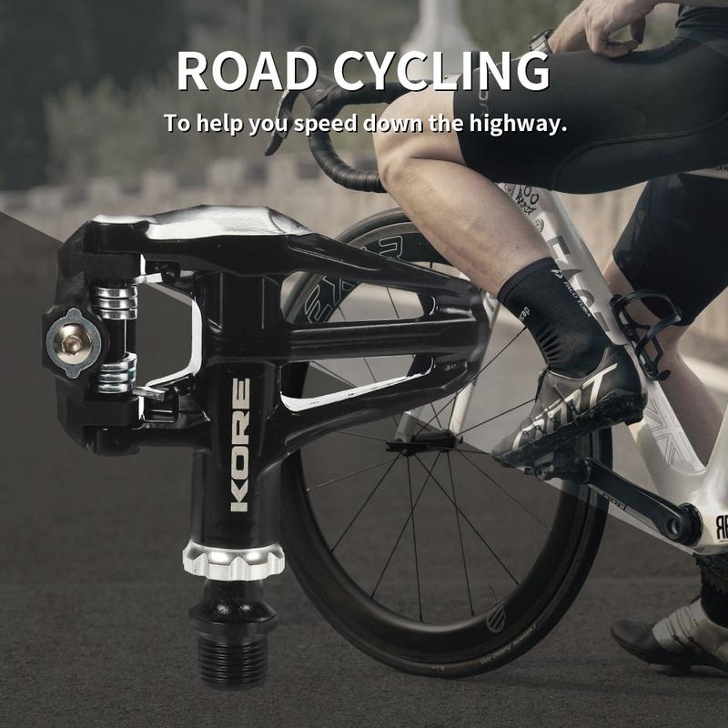 KORE Road Bicycle Locking Pedals Aluminum Lightweight Enclosed Bearings Fit Shimano Look KEO Cleat 2 Sealed Pedals