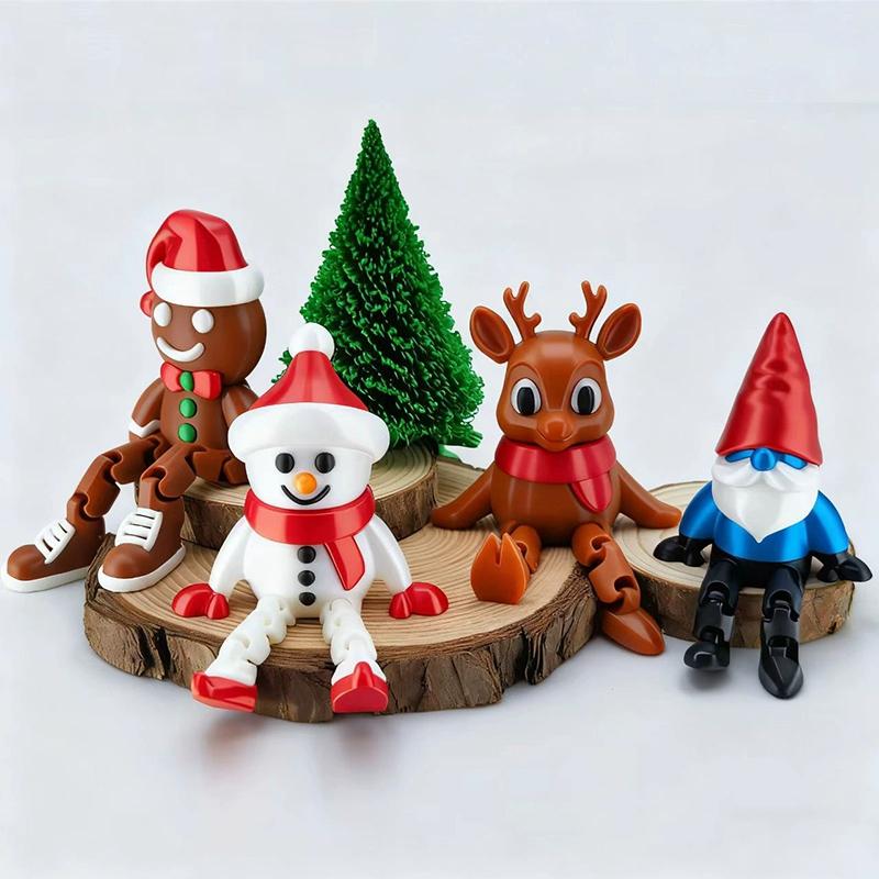 3D Printed Santa Claus Snowman Deer Ornaments Christmas Decoraitons Xmas Tree Desktop Ornament Home Decor New Year Gifts Navidad