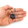 Stainless Steel Metal Bamboo Braided Mesh Prison Cage Pendant Natural Crystal Rough Stone Necklace Adjustable N700
