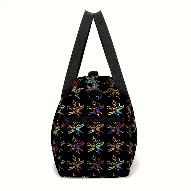 Scissors Hair Dryer Comb Large Capacity Travel Duffels Bag For Boy/Girl Children Best Gift 2D Flat Cartoon Leisure Fitness Bag