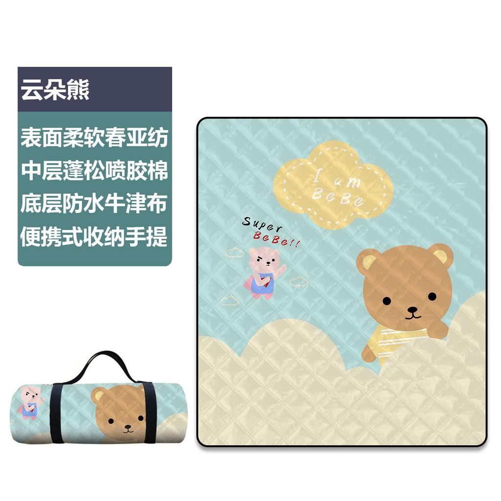 Ultrasonic Picnic Mat Thickened Camping Floor Mat Portable Beach Camping Mat Waterproof Outdoor Outing Cartoon Moisture-proof Mat