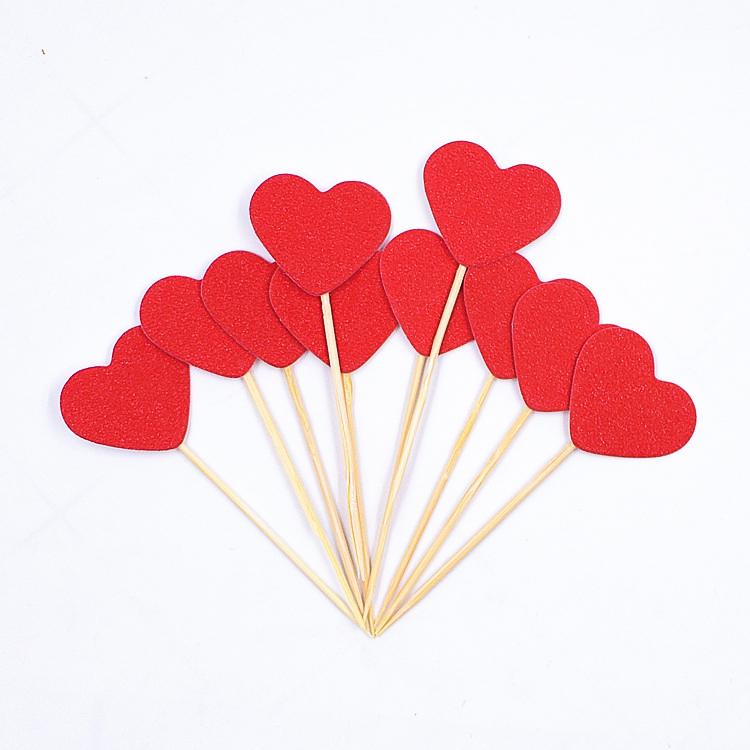 Heart Cake Topper: Bright Red, Perfect for Birthdays, Weddings, and Valentine's Day.