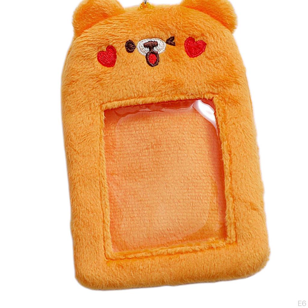 Cartoon Cute Plush Photocard Holder Photo Sleeves Portable Case ID Card Cover for Birthday