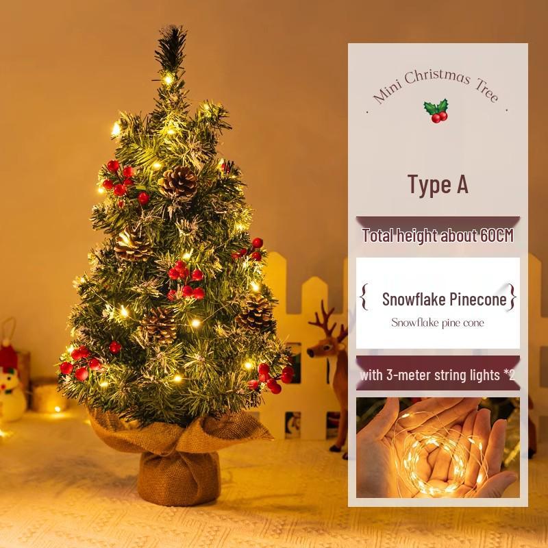 Small Crooked Neck Christmas Tree Ornament for Desktop Decoration