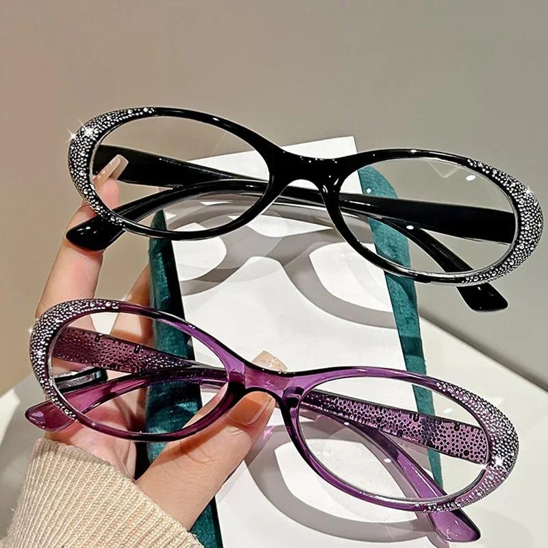 Fashion Women Blue Light Blocking Reading Glasses Presbyopia Small Frame Cat Eyes Men HD Far Sight Eyeglasses