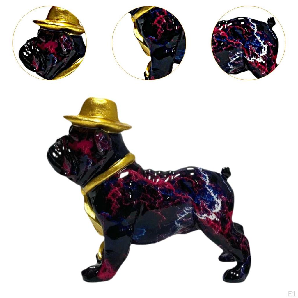 Fransk Bulldog Staty Djur Skulptur Konst Hantverk Samlarobjekt Kreativ Hund Figur Bordsskiva