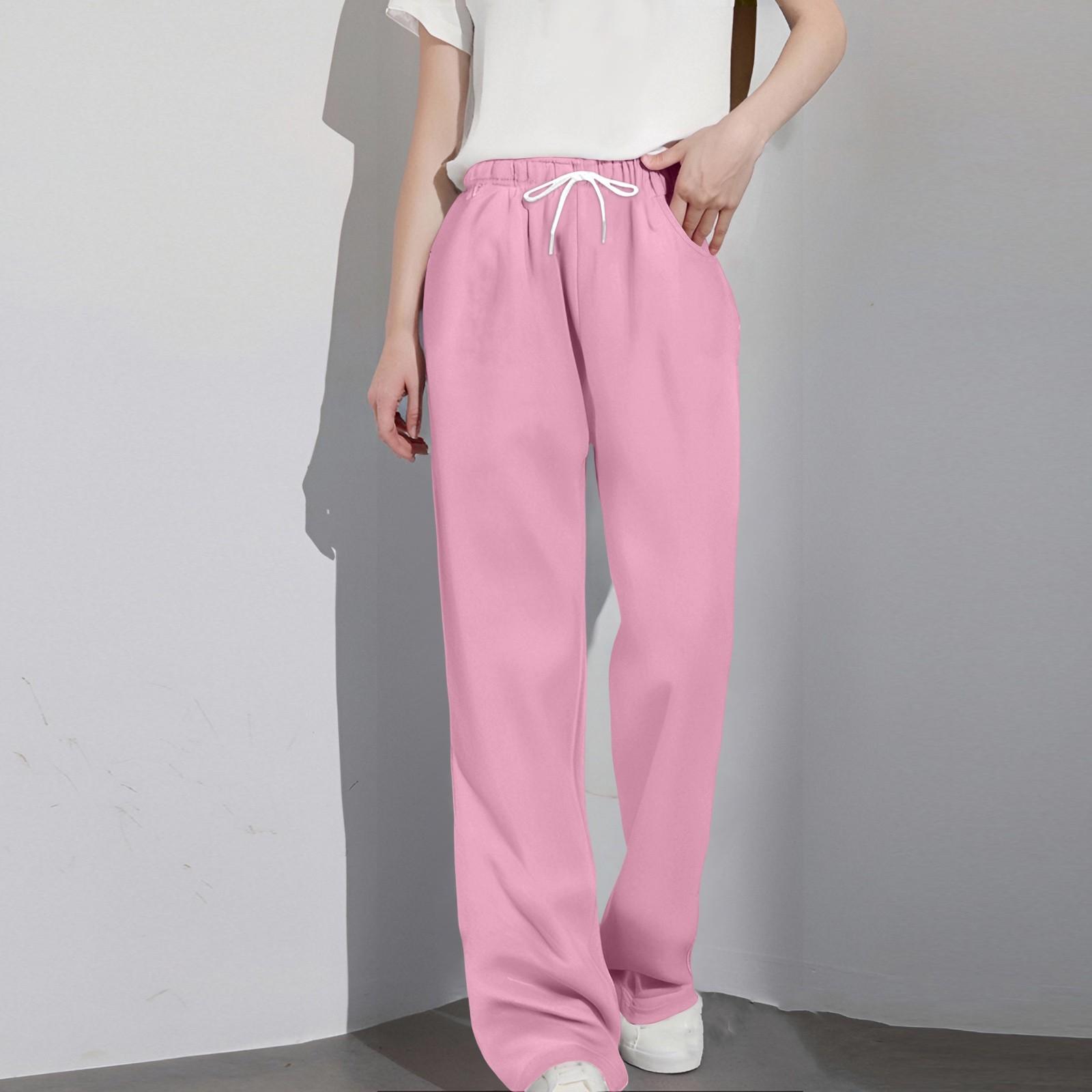 

Женские модные прямые повседневные брюки Hundred Vintage Draped Sweat Casual с карманами M розовый