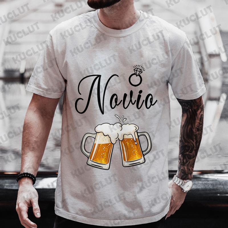 Spanish Evg Team Groom Man T-shirt Boyfriend Single Farewell Oversized Clothing Bachelor Party Beer Graphic Tops Wedding Tees