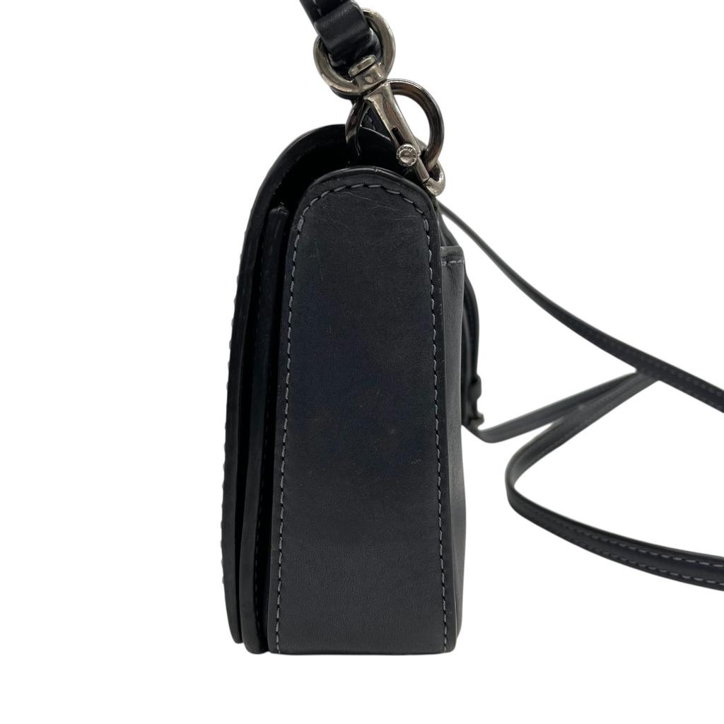 Used COACHShoulder Bag Navy leather Women