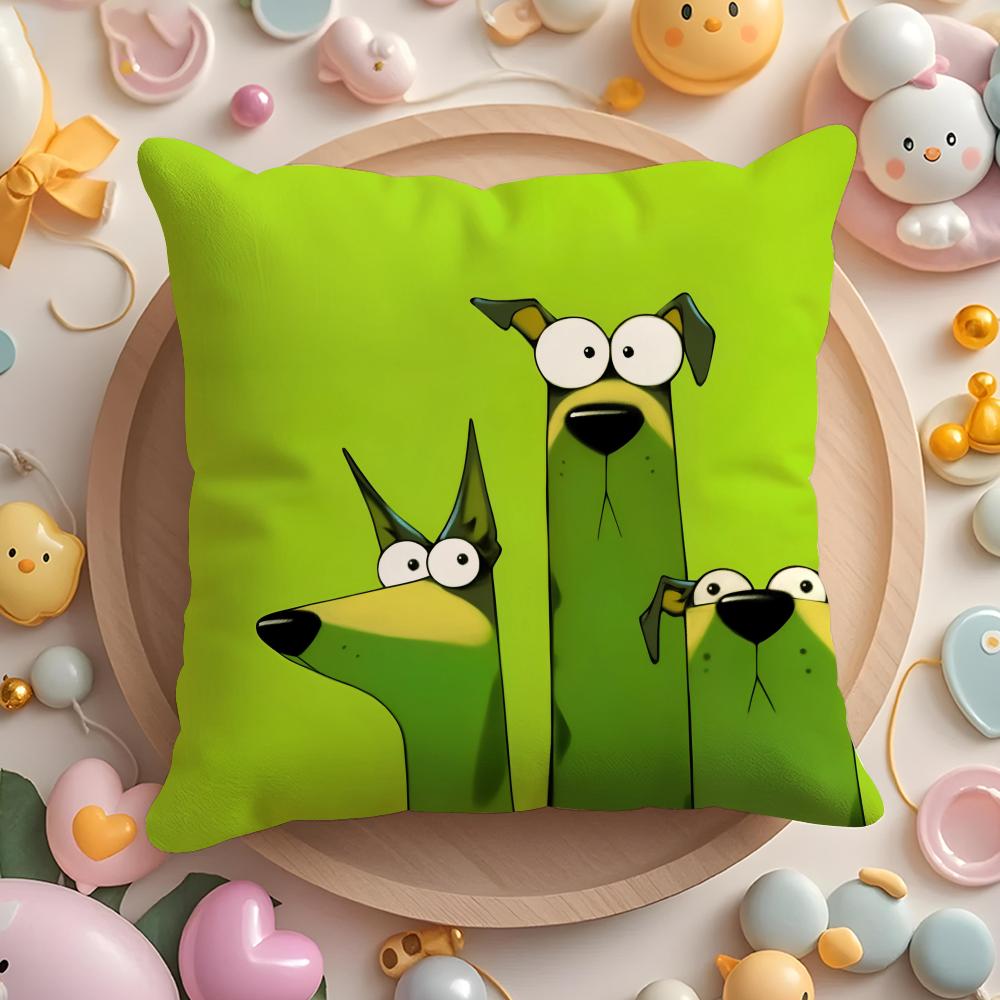 Cartoon Dobermann Pinscher Kissenbezug für Zuhause & Auto, Mehrzweck-Kissenbezug - Wendbar, Weich & Langlebig für den täglichen Gebrauch