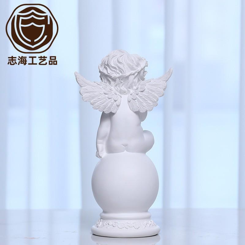26cm White Resin Angel Figurine Classical Decor Birthday Gift Friends Christmas Home Ornament