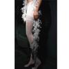 Sheer Shiny Glossy Open Crotch Women Lace Panties Tights Pantyhose