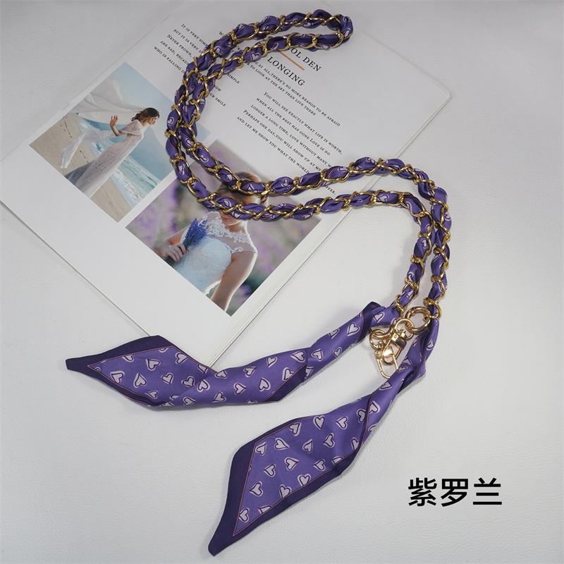 115cm Universal Mobile Phone Wrist Lanyard for Women Girls Silk Scarf Decorative Crossbody Chain Phone Neck Strap Hanging Cord