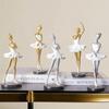 Resin Crafts Ballet Girl Ornaments Painted Abstract Art Sculpture Ballet Dancer Figurines  Office