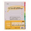 Teiji Color Index PP A4 12 Tabs IN-1412 2-hole (12 Colors)