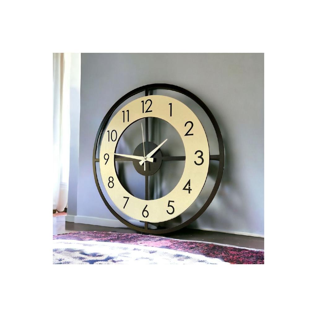 Wooden Black Walnut Furniture Color Patterned Gift Silent Wall Clock 50cm